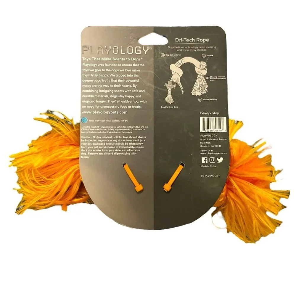 Playology Dri-Tech Rope Dog Toy Cheddar Cheese Flavor